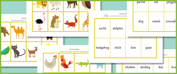 Early Learning Resources Animal Themed Bingo