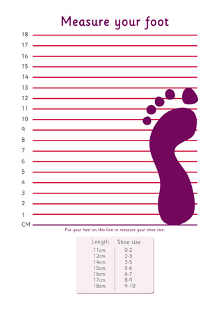 kids foot print to scale