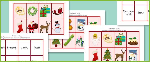 Early Learning Resources Christmas Bingo Cards