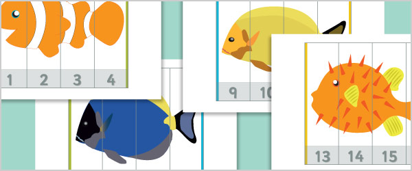 Early Learning Resources Under the Sea Number Puzzles