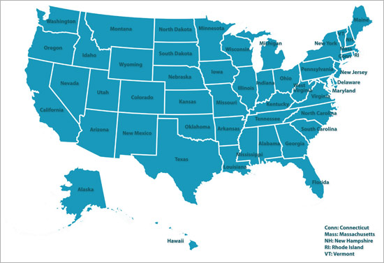 Early Learning Resources Map of USA - Free Early Years and Primary ...