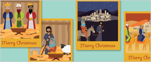 Early Learning Resources Nativity Card Designs / Template