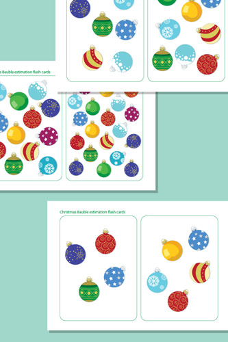 Early Learning Resources Christmas Bauble Flash Cards - Counting ...