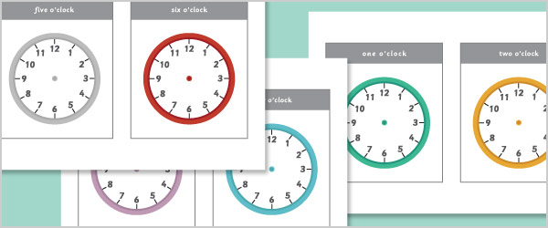 Early Learning Resources Telling The Time Flash Cards