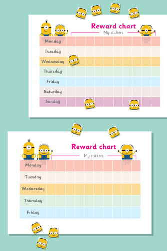 Early Learning Resources Minion Reward Chart - Free Early Years And 